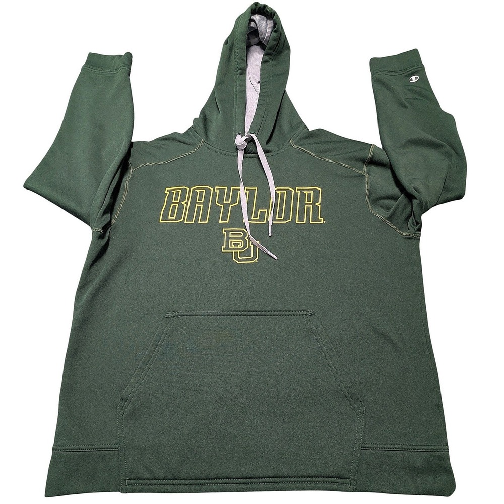 Champion Baylor Bears Hoodie Mens Large Green Yellow NCAA Sweatshirt CS2018256